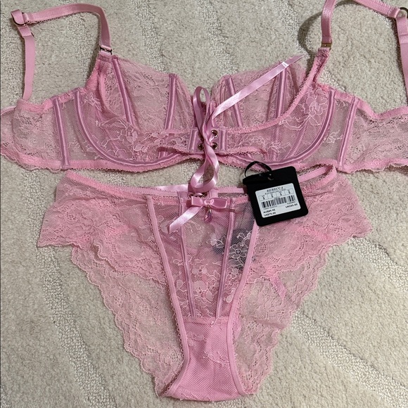 Honey Birdette Pink Lace Bra Set - Picture 1 of 5